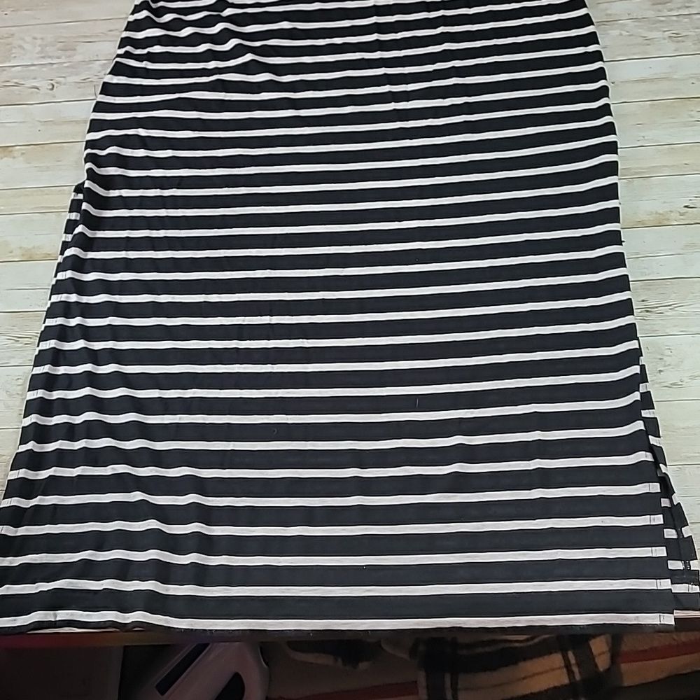J. Crew Womens Black White Striped Scoop Neck Racerback Maxi Tank Dress Size M - Picture 6 of 8